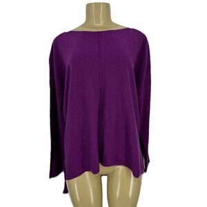 Eileen Fisher Medium Women Pullover Boat Neck Merino Wool Sweater BC9